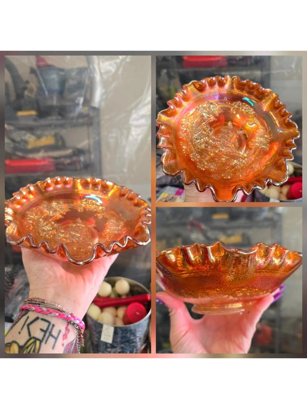Vintage Carnival Glass Bowl